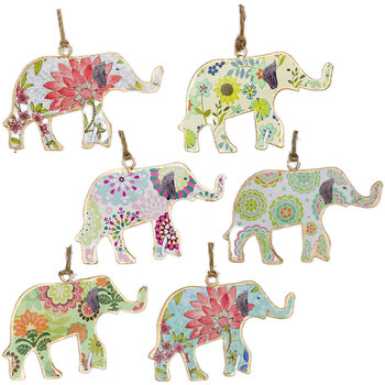 Soleil Mobile Orné Pendentifs Signes Grimalt Elephant 6 Unités Multicolore