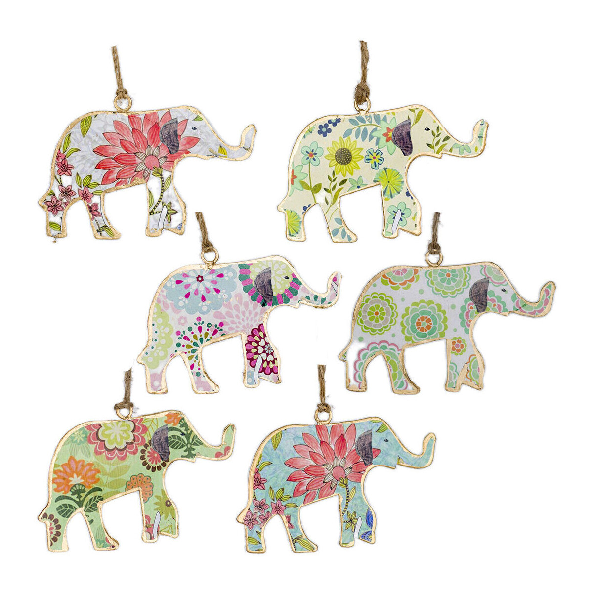 Montres & Bijoux Pendentifs Signes Grimalt Elephant 6 Unités Multicolore
