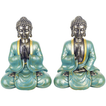 Maison & Déco Statuettes et figurines Signes Grimalt Bouddha Fibre Méditant 2 Unités Bleu
