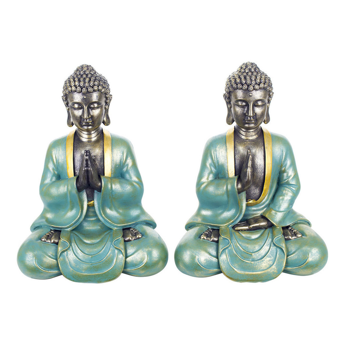 Maison & Déco Statuettes et figurines Signes Grimalt Bouddha Fibre Méditant 2 Unités Bleu