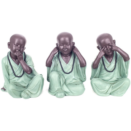 Maison & Déco Statuettes et figurines Signes Grimalt Figure Monk Ne Voit Pas-Hey-Talks 3 Unités Vert