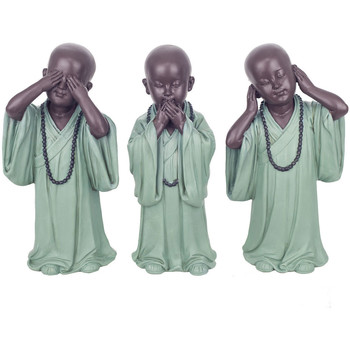 Maison & Déco Statuettes et figurines Signes Grimalt Figure Monk Ne Voit Pas-Hey-Talks 3 Unités Vert
