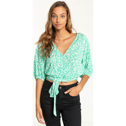 Vêtements Femme T-shirt Avec Volants Asymétriques Billabong Too Cute vert - tropical
