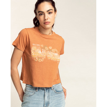 Vêtements Femme T-shirts manches courtes Billabong Cali Greetings marron - toffee