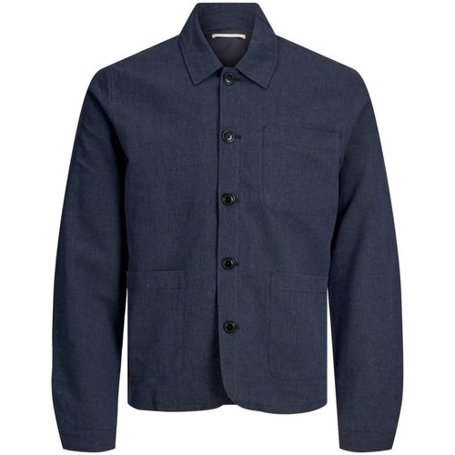 Vêtements Homme Vestes Jack & Jones 12202812 LINEN HYBRID BLAZER-DARK NAVY Bleu