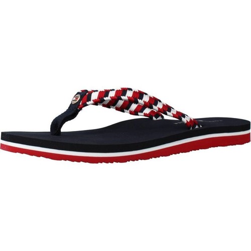 Tommy Hilfiger WOVEN WEBBING FLAT BEACH Multicolore - Chaussures Tongs Femme  22,95 €