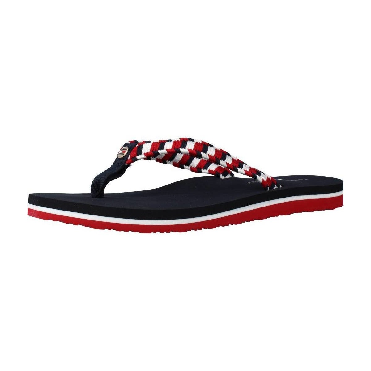 Chaussures Femme Tongs Tommy Hilfiger WOVEN WEBBING FLAT BEACH Multicolore