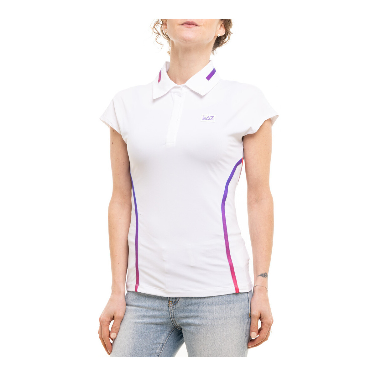 Vêtements Femme T-shirts & Polos Emporio Armani EA7 6LTF01TJJGZ Blanc