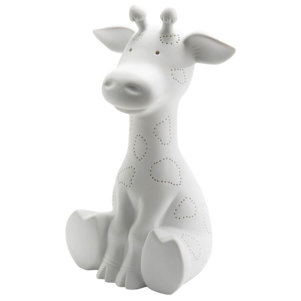 Maison & Déco Coco & Abricot Amadeus Lampe à poser Girafe en porcelaine Blanc
