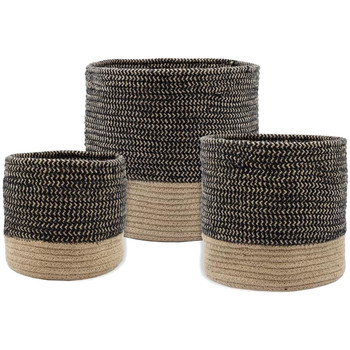 Parures de lit Vases / caches pots d'intérieur Stof Set de 3 Paniers ou Cache-Pot en coton VANUA Noir
