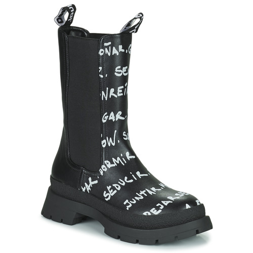 Chaussures Femme Boots Caratteristiche Desigual SHOES CHELSEA HIGH LETTERING Noir