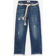 Pricilia taille haute 7/8ème jeans destroy bleu