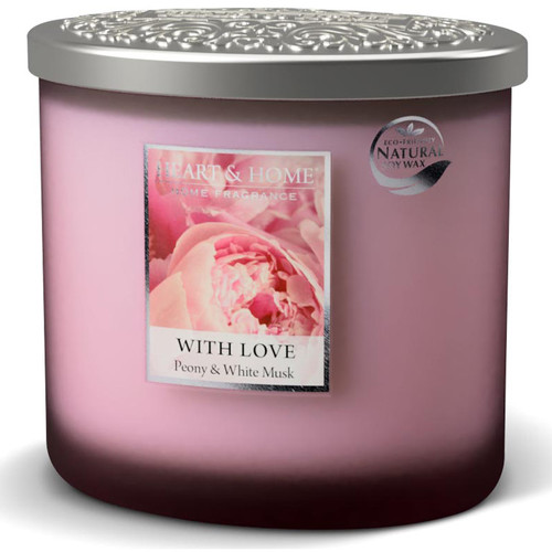 Maison & Déco Bougies / diffuseurs Kontiki Bougie ellipse 2 mèches heart and home amour Rose