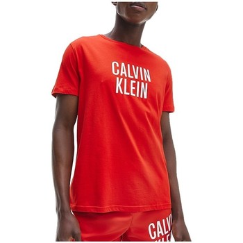 Vêtements Homme T-shirts & Polos Calvin Klein Jeans T-shirt ras du cou dcontract rouge Rouge
