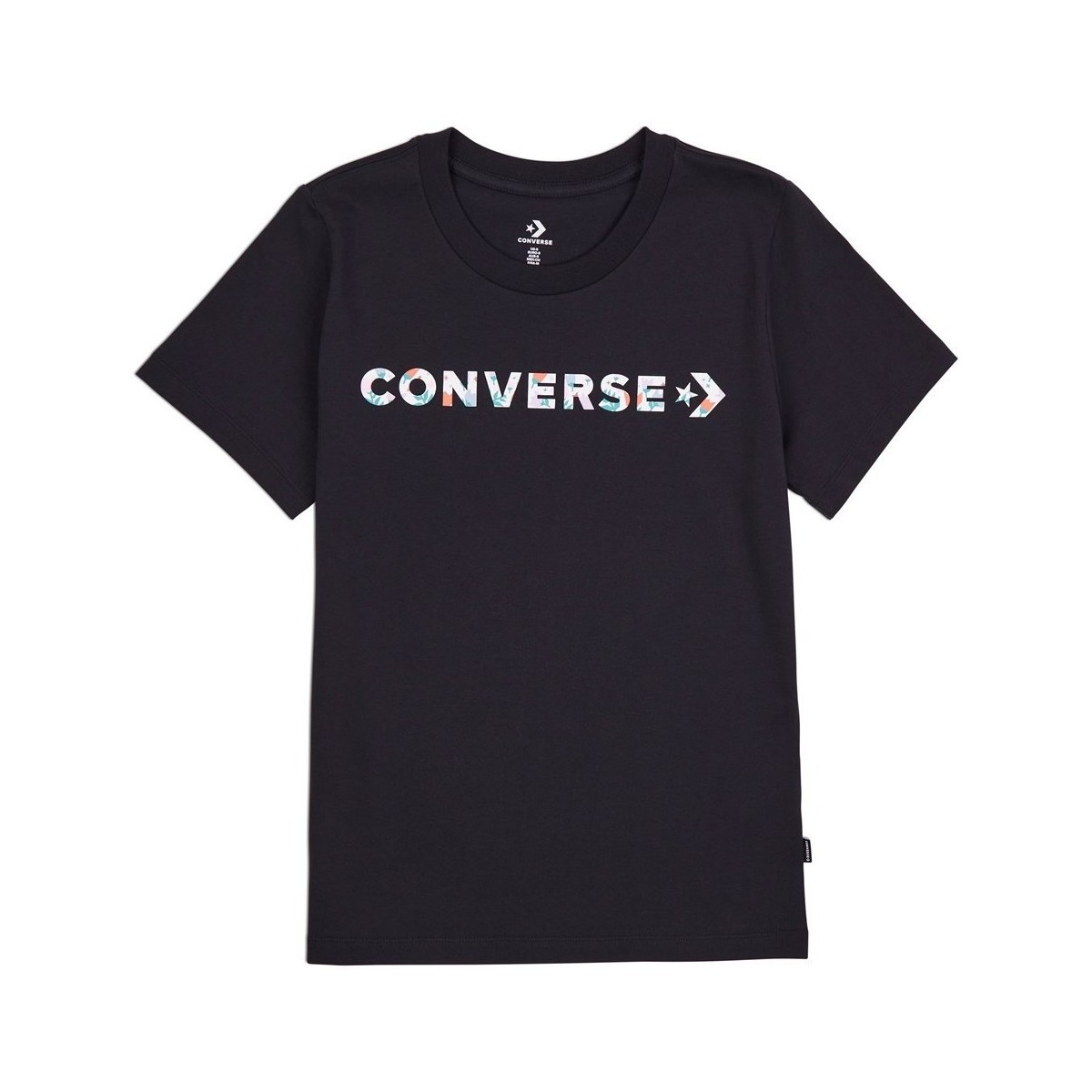Vêtements Femme T-shirts manches courtes Converse Floral Logo Graphic Noir