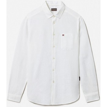 chemise napapijri  g-creton np0a4g2z-002 bright white 