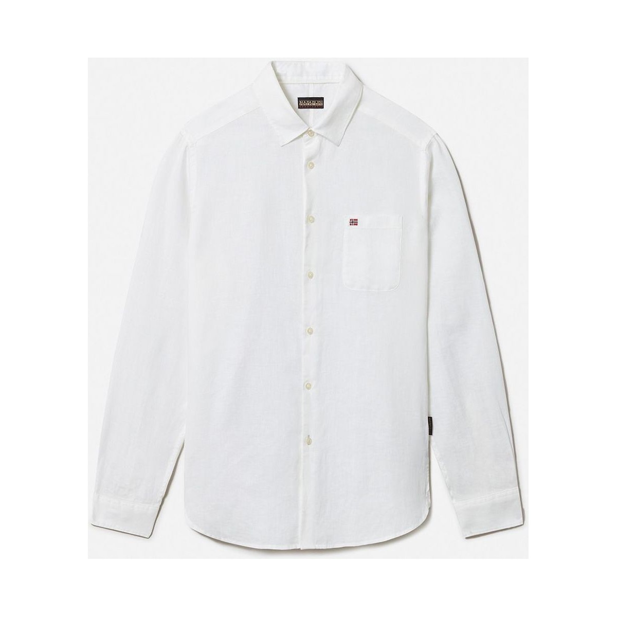Vêtements Homme Chemises manches longues Napapijri G-CRETON NP0A4G2Z-002 BRIGHT WHITE Blanc