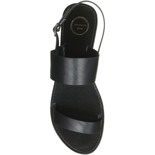 Leader Mode Sandales plates à brides Noir - Chaussures Sandale Femme 17,90 €