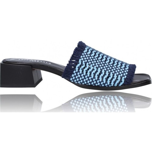 Chaussures Femme Sandales et Nu-pieds Luis Gonzalo Zueco Trenzado de Piel para Mujer de  5292M Bleu