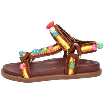 Chaussures Fille Sandales et Nu-pieds Florens E2884 Sandales Enfant Cuir-multicolore Marron