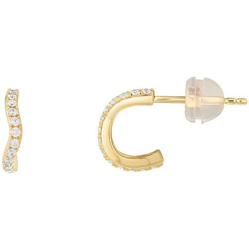 Bracelet En Tissu Et Cristal Femme Boucles d'oreilles Cleor Boucles d'oreilles en or 375/1000 et zircon Doré