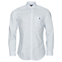 Vêtements Homme Chemises manches longues Polo Ralph Lauren Z223SC11-SLBDPPPKS-LONG SLEEVE-SPORT SHIRT Blanc / Bleu