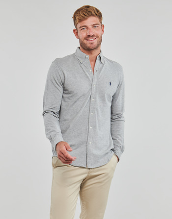 Vêtements Homme Chemises manches longues Polo Ralph Lauren KSC02A-LSFBBDM5-LONG SLEEVE-KNIT Gris