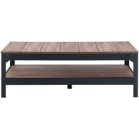 Maison & Déco Tables basses Calicosy Table basse métal noir et bois - L117cm Noir
