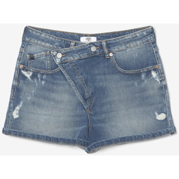 Vêtements Femme Shorts / Bermudas Marylou 400/17 Mom Tailleises Short mosta en jeans bleu à fermeture asymétrique Bleu
