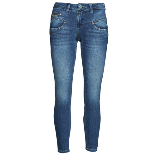 Vêtements Femme Animal Jeans slim Freeman T.Porter ALEXA HIGH WAIST CROPPED SDM Bleu