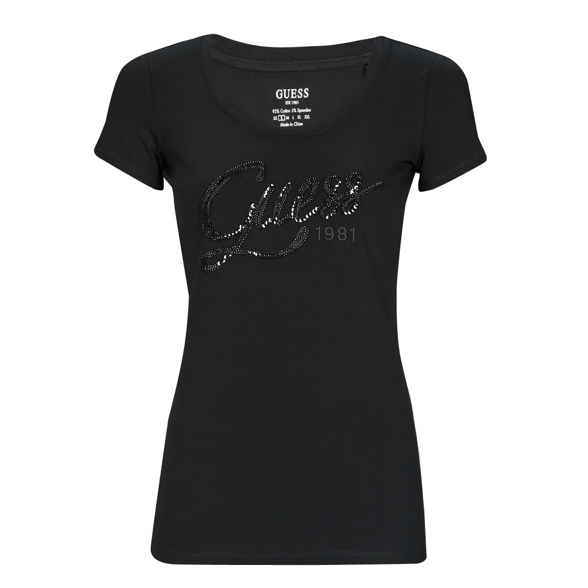 Vêtements Femme T-shirts manches courtes damska Guess BRYANNA SS Noir