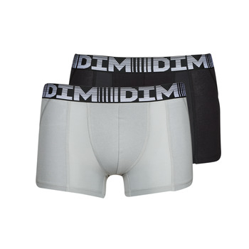 Sous-vêtements Homme Boxers DIM COTON 3D FLEX X2 Noir / Gris