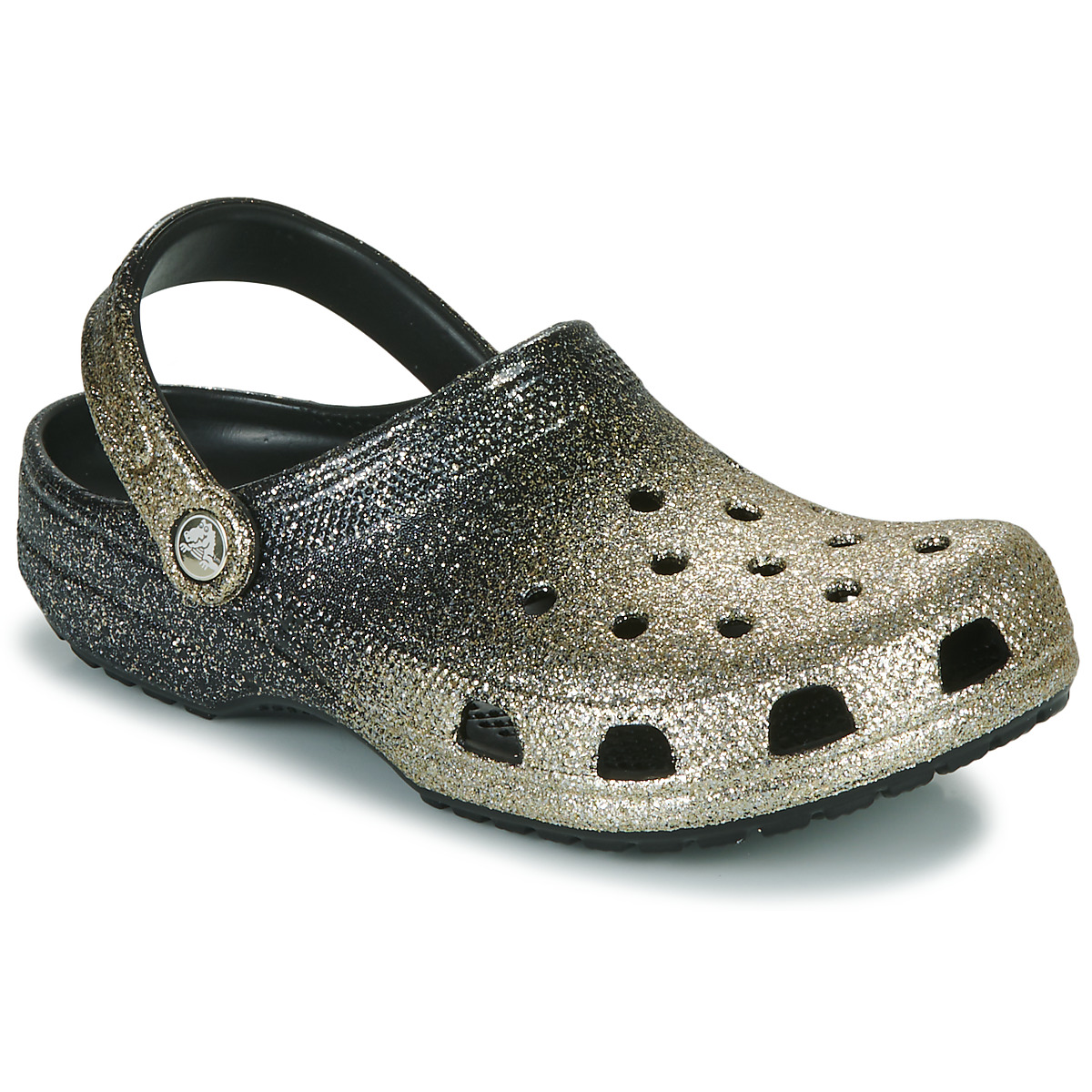 Chaussures Femme Sabots Crocs CLASSIC OMBRE GLITTER CLOG Noir / Doré