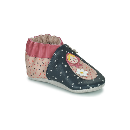 Chaussures Fille Chaussons bébés Robeez FLOWERDOLLS Marine / Rose