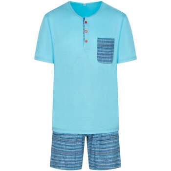 Vêtements Homme Pyjamas / Chemises de nuit Christian Cane Pyjama court coton Turquoise