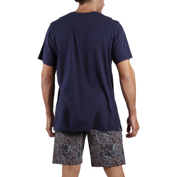 Admas Pyjama short t-shirt Cachemire Bleu