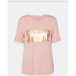 Vêtements Femme T-shirts manches courtes Guess - Tee-shirt - Rose Rose