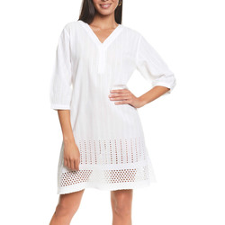 Vêtements Femme Robes courtes Selmark Robe de plage manches trois-quarts Complementos  Mare Blanc