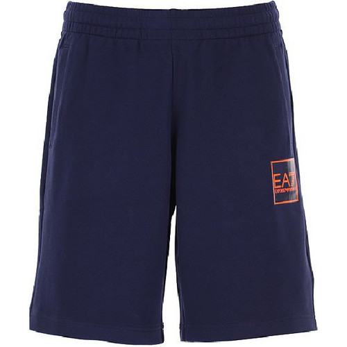 Vêtements Homme chino Shorts / Bermudas Emporio Armani EA7 Short homme EA7 bleu et orange 3LPS53 PJEQZ - XS Bleu