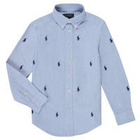 Vêtements Garçon Chemises manches longues Polo Ralph Lauren  Bleu