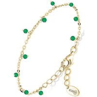 Montres & Bijoux Femme Bracelets Orusbijoux Bracelet argent doré petites goutte perles pierre onyx vert Doré