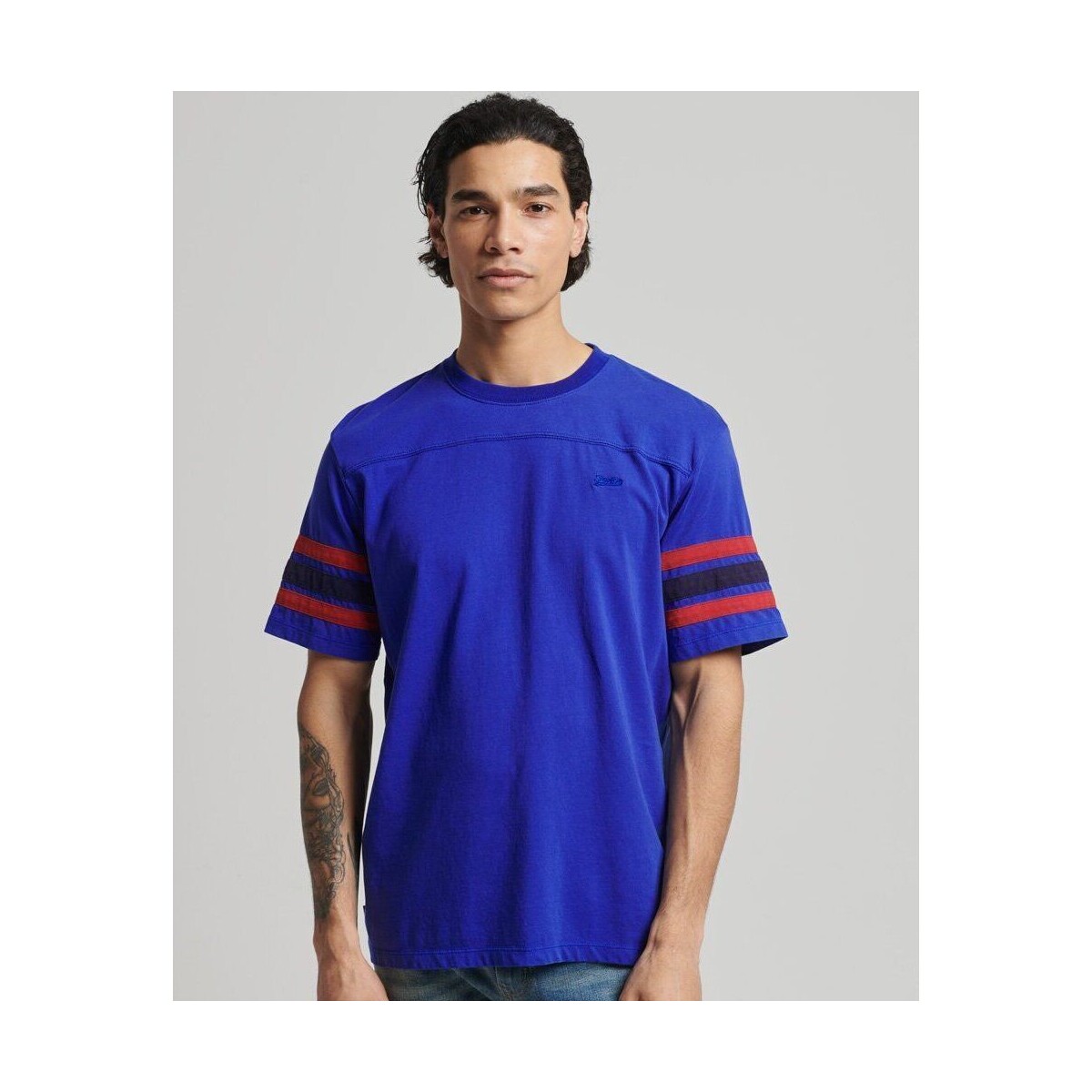 Vêtements Homme T-shirts & Polos Superdry M1011357A QUARTERBACK TEE-3H1 REGAL BLUE Bleu