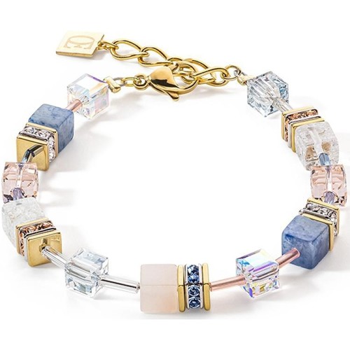 La Bottine Souri Femme Bracelets Coeur De Lion Bracelet GeoCUBE  Precious bleu clair Jaune