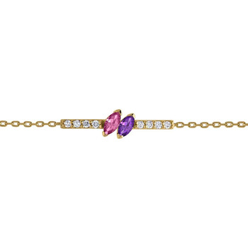 bracelets brillaxis  bracelet or améthyste saphir rose diamants 