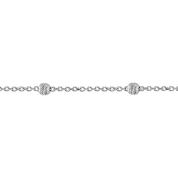 Politique de protection des données Femme Bracelets Brillaxis Bracelet  chaine 6 perles or blanc ciselé Blanc