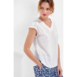 Vêtements Femme Débardeurs / T-shirts sans manche La Fiancee Du Mekong Top gaze de coton KATELL Blanc