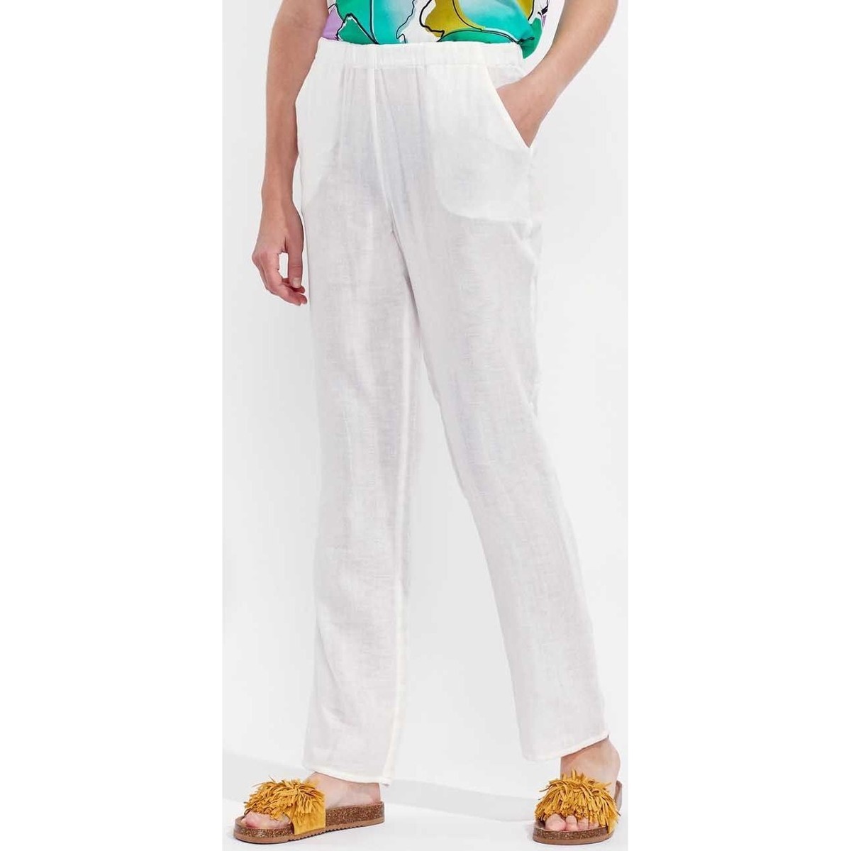 Vêtements Femme Melvin & Hamilto Pantalon gaze de coton bio VIJAY Blanc