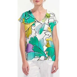 Vêtements Femme T-shirts manches courtes Robe Coton Bio Imprimée Miranda Blouse sans manches imprimée HENA Vert citron