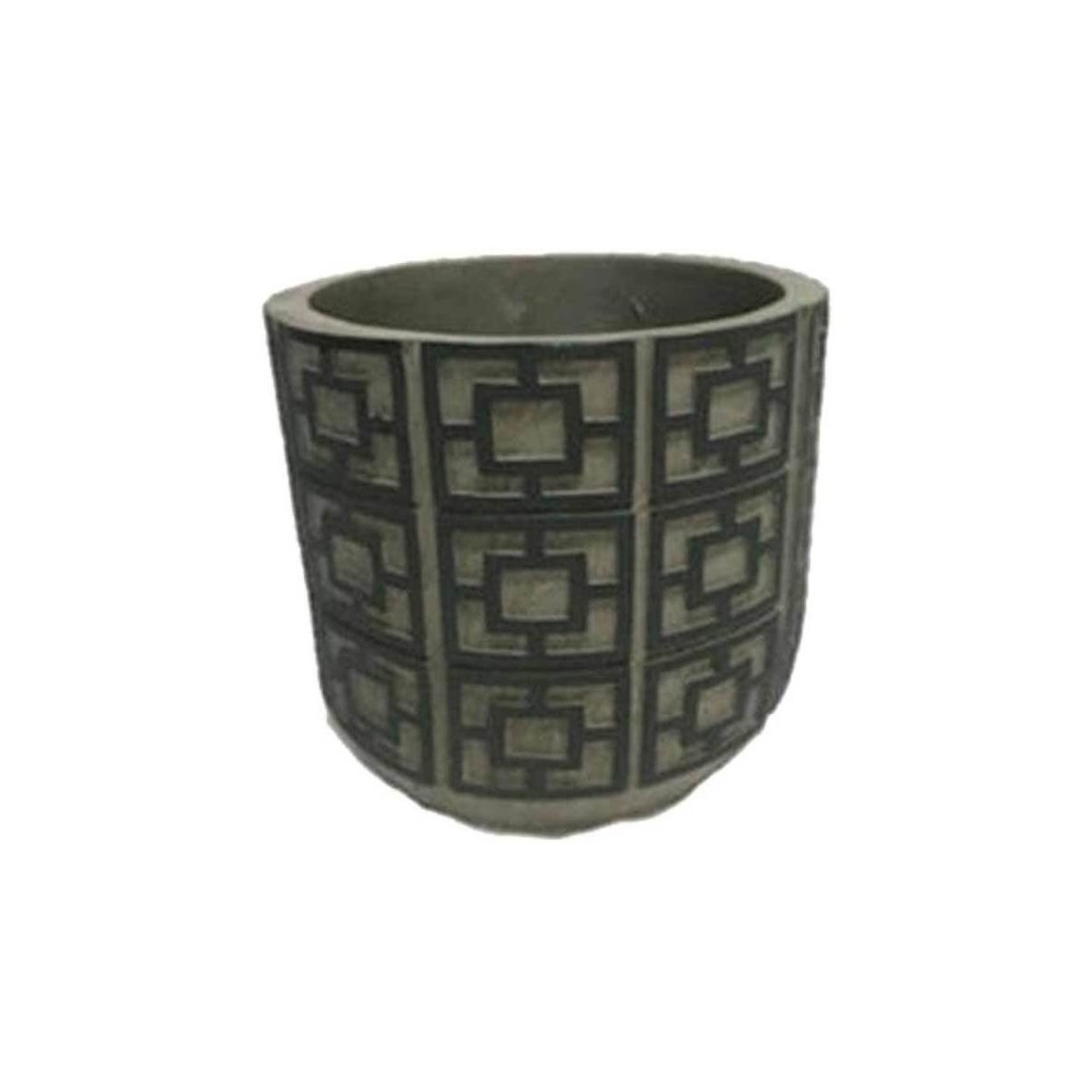 Maison & Déco Vases / caches pots d'intérieur Ldk Garden Cache pot en ciment - Gris foncé Noir