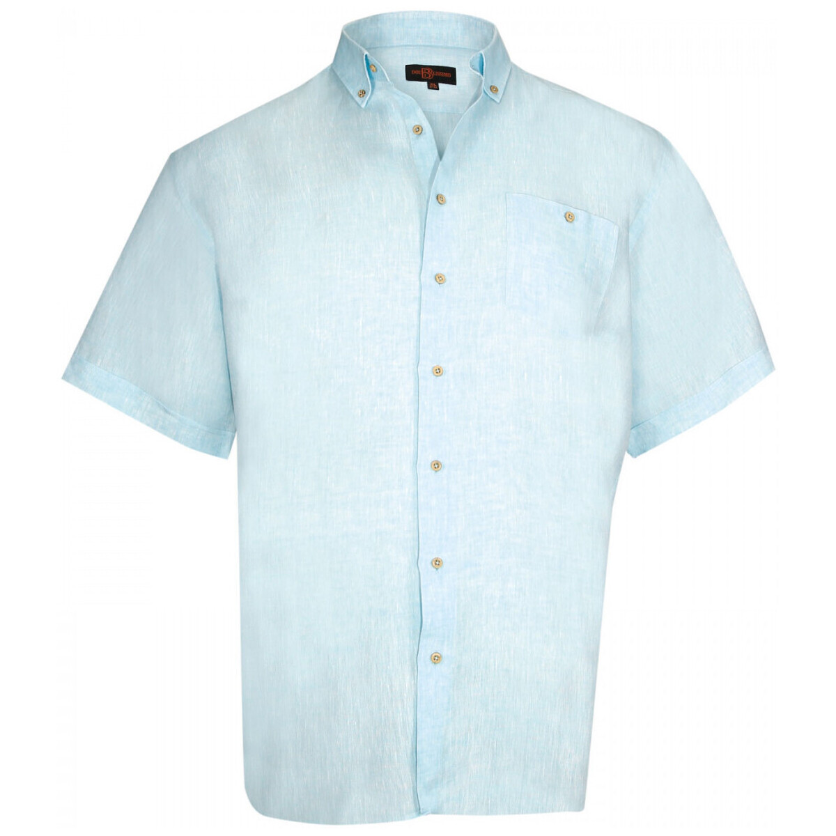 Vêtements Homme Chemises manches courtes Doublissimo chemisette en lin monte carlo turquoise Bleu